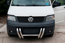 Volkswagen T5 Transporter 2003-2010 гг. Кенгурятник ST006-03 Решетка (Нержавейка) фото 2