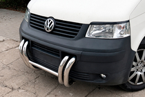 Volkswagen T5 Transporter 2003-2010 гг. Кенгурятник ST006-03 Решетка (Нержавейка) фото 6