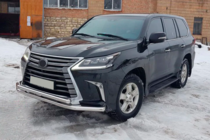 Lexus LX570/450d 2008-2022 гг. Передняя Защита ST014 (2015+, Нержавейка) фото 7