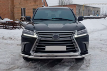 Lexus LX570/450d 2008-2022 гг. Передняя Защита ST014 (2015+, Нержавейка) фото 5