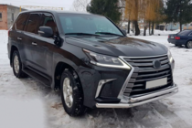 Lexus LX570/450d 2008-2022 гг. Передняя Защита ST014 (2015+, Нержавейка) фото 2