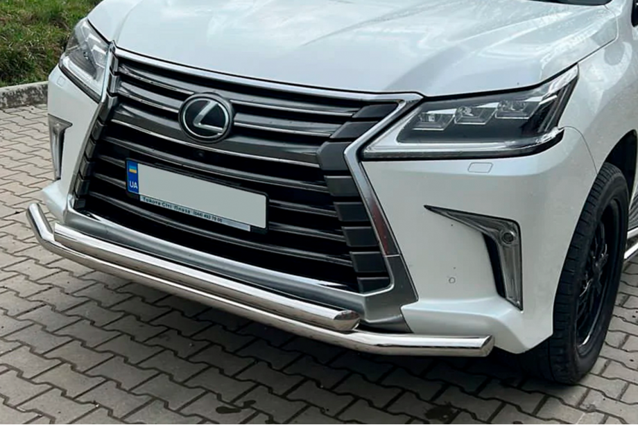 Lexus LX570/450d 2008-2022 гг. Передняя Защита ST014 (2015+, Нержавейка) Image