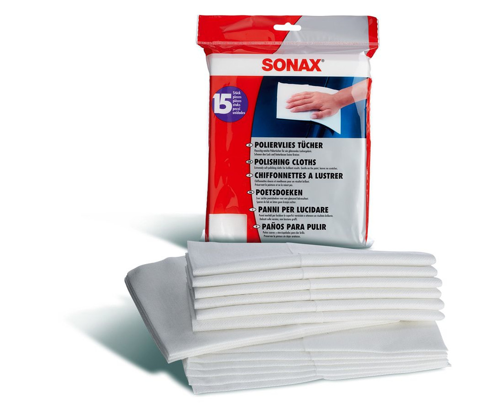 Sonax сверхмягкие салфетки для финишной полировки кузова 15 шт - фото 1