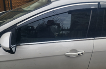 Ford Focus III 2011-2017 гг. Ветровики с хромированным молдингом Niken (SD/HB, 4 шт) фото 4