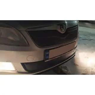Зимняя накладка на решетку радиатора (2011-2014, верхняя) Skoda Fabia 2007-2014 гг. фото 3
