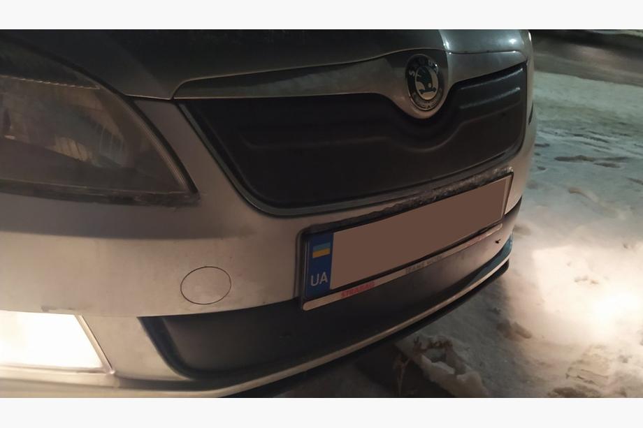 Skoda Fabia 2007-2014 гг. Зимняя накладка на решетку радиатора (2011-2014, верхняя) Фото 3