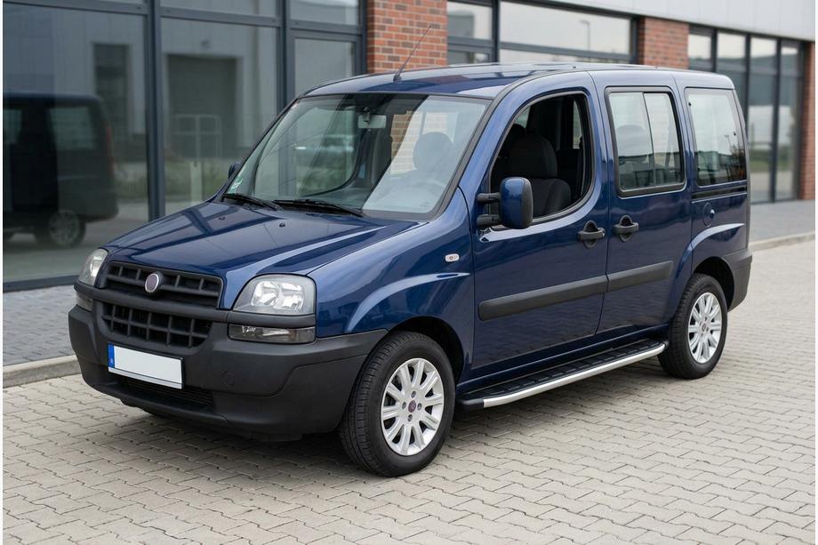 Fiat Doblo I 2005-2010 гг. Боковые Подножки Fullmond (2 шт, алюминий) Image