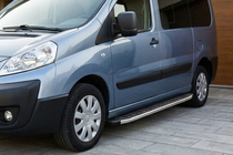 Fiat Scudo 2007-2015 гг. Боковые Подножки Fullmond (2 шт, алюминий) фото 1