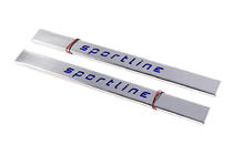 Короткие LED накладки на пороги (2 шт, нержавейка) фото 2