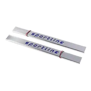 Короткие LED накладки на пороги (2 шт, нержавейка) фото 1