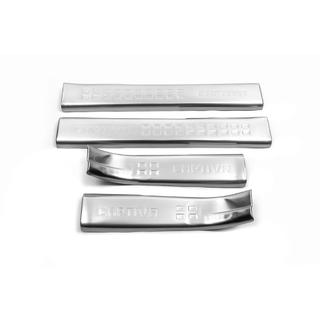 Накладки на пороги из нержавеющей стали Libao (2011-2016, 4 шт) Chevrolet Captiva 2006-2019 гг. фото 1