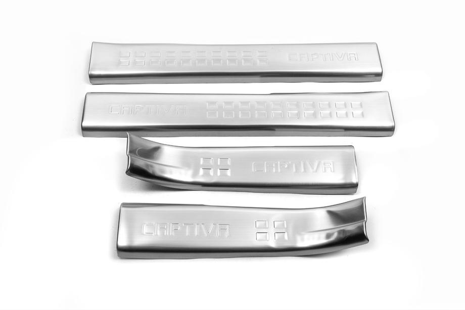 Chevrolet Captiva 2006-2019 гг. Накладки на пороги из нержавеющей стали Libao (2011-2016, 4 шт) Image