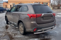 Mitsubishi Outlander 2012-2021 гг. Задняя дуга AK004-2 (нержавейка) фото 3