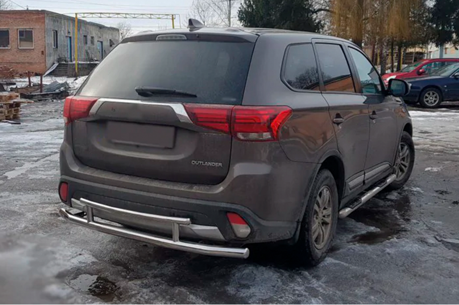 Mitsubishi Outlander 2012-2021 гг. Задняя дуга AK004-2 (нержавейка) Image