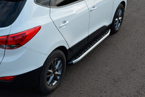 Hyundai IX-35 2010-2015 гг. Боковые пороги Fullmond (2 шт., алюминий) фото 3