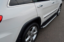 Kia Sportage 2010-2015 гг. Боковые Подножки Fullmond (2 шт, алюминий) фото 1