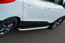 Kia Sportage 2010-2015 гг. Боковые Подножки Fullmond (2 шт, алюминий) фото 2