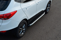 Kia Sportage 2010-2015 гг. Боковые Подножки Fullmond (2 шт, алюминий) фото 3