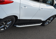 Kia Sportage 2010-2015 гг. Боковые Подножки Fullmond (2 шт, алюминий) фото 2