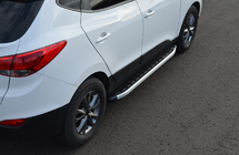 Kia Sportage 2010-2015 гг. Боковые Подножки Fullmond (2 шт, алюминий) фото 3