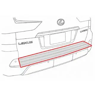 Вставка заднего бампера с хромом (2016+) Lexus LX570/450d 2008-2022 гг. фото 4