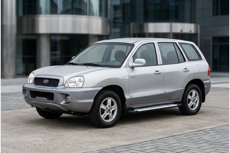 Hyundai Santa Fe 1 2000-2006 гг. Боковые Подножки Allmond Grey (2 шт., Алюминий) Фото 1