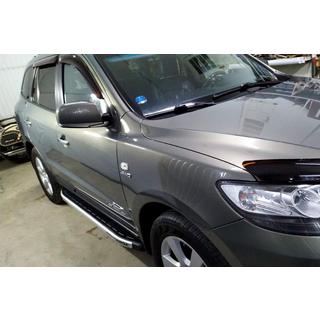 Боковые Подножки Fullmond (2 шт, алюминий) Hyundai Santa Fe 2 2006-2012 гг. фото 3