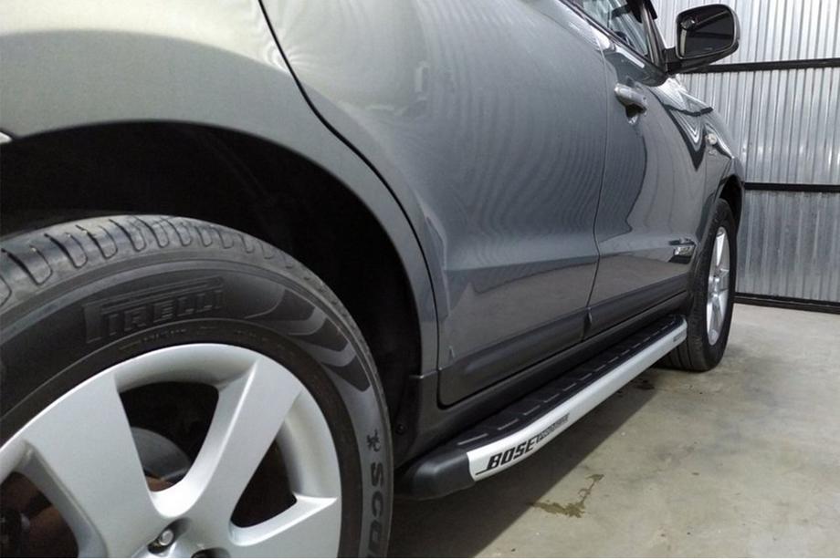 Hyundai Santa Fe 2 2006-2012 гг. Боковые Подножки Fullmond (2 шт, алюминий) Image