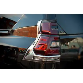 Хром Накладки на Задние Фонари V1 (2 шт., 2018+) Toyota Land Cruiser Prado 150 2009-2023 гг. фото 1
