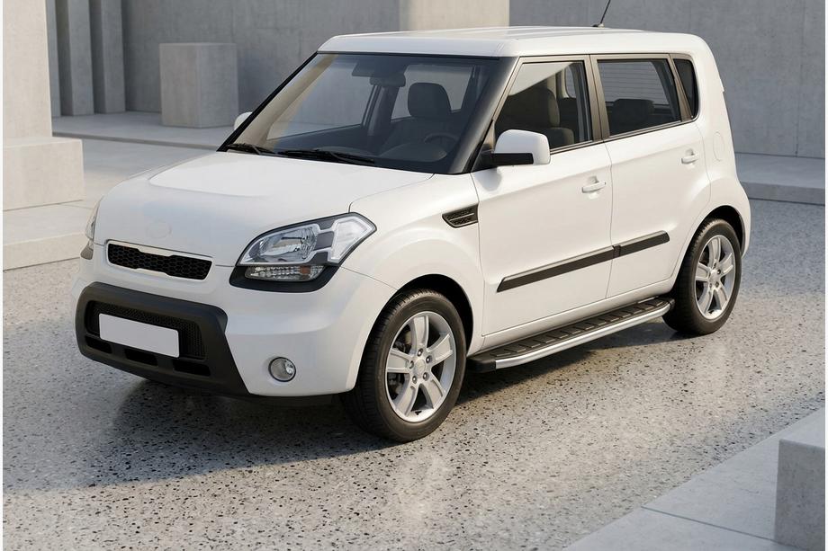 Kia Soul I 2008-2013 гг. Боковые Подножки Fullmond (2 шт, алюминий) Image