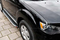 Mitsubishi Outlander 2006-2012 гг. Боковые Подножки Fullmond (2 шт, алюминий) фото 1