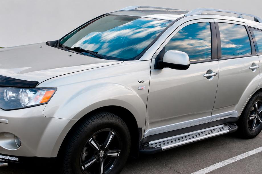 Mitsubishi Outlander 2006-2012 гг. Боковые Подножки Allmond Grey (2 шт., Алюминий) Фото 1