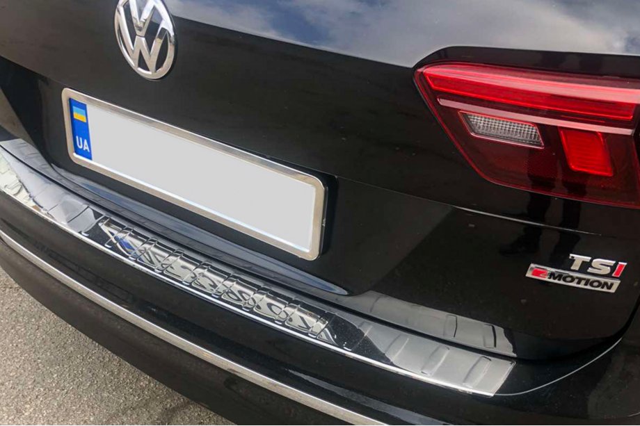Volkswagen Tiguan 2016-2023 гг. Накладка на задний бампер нержавейка (Carmos) Фото 5