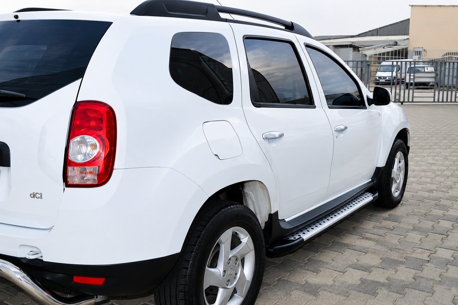 Renault Duster 2008–2017 гг. Боковые пороги Allmond Grey (2 шт., алюминий) Image
