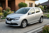 Dacia Sandero 2013-2020 гг. Боковые Подножки Тип X5 (2 шт., Алюминий) фото 1