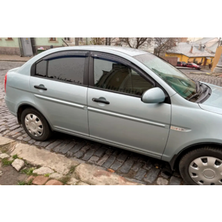 Ветровики на окна (4 шт, HIC) Hyundai Accent 2006-2010 гг. фото 2