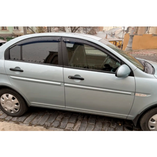 Ветровики на окна (4 шт, HIC) Hyundai Accent 2006-2010 гг. фото 1