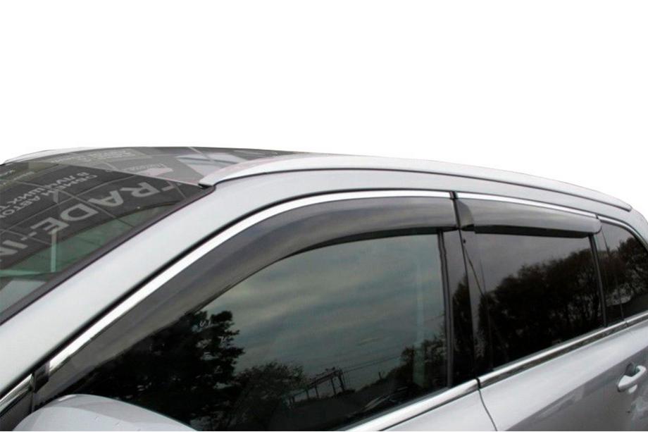 Nissan Juke 2010-2019 гг. Ветровики с хромированным молдингом (4 шт, HIC) Фото 1