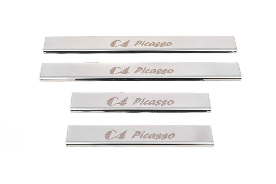 Citroen C-4 Picasso 2006-2013 гг. Накладки на пороги Carmos (4шт, нержавейка) Фото 2
