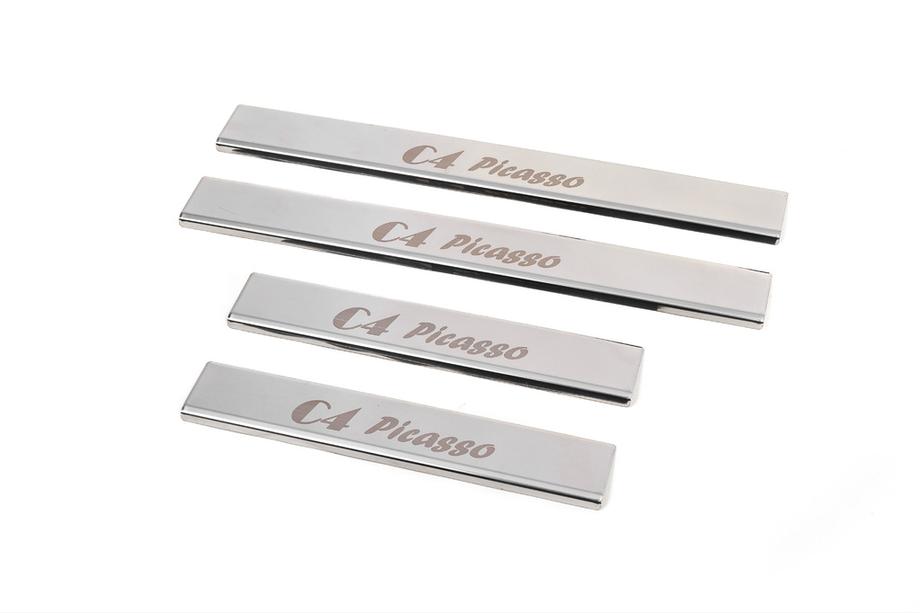 Citroen C-4 Picasso 2006-2013 гг. Накладки на пороги Carmos (4шт, нержавейка) Фото 3