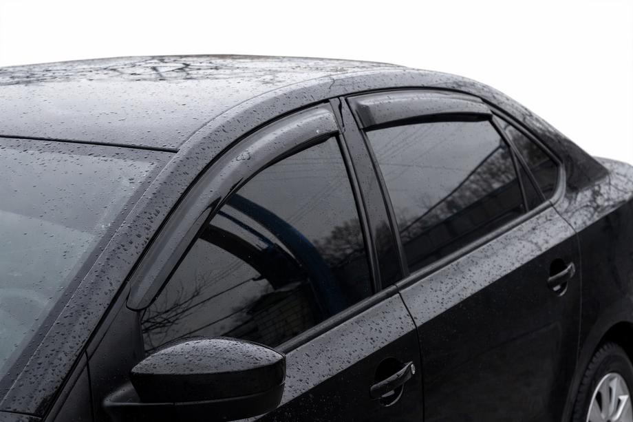 Volkswagen Polo 2010-2017 гг. Ветровики SD (4 шт, HIC) Фото 1