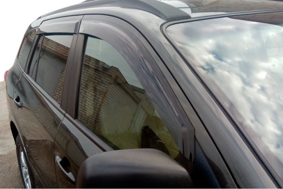 Hyundai Santa Fe 2 2006-2012 гг. Ветровики на окна (4 шт, HIC) Фото 11