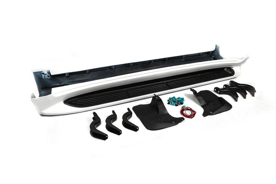 Toyota Land Cruiser 200 2007-2021 гг. Боковые пороги с LED (дизайн 2015-2020) Черный Фото 7