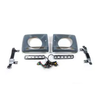 Накладки на фары с LED (5 диодов, комплект) Mercedes G сlass W463 1990-2018 гг. фото 2