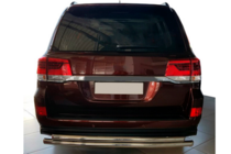 Toyota Land Cruiser 200 2007-2021 гг. Задняя защита AK002-double (2 шт., нержавейка) фото 1