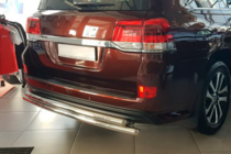 Toyota Land Cruiser 200 2007-2021 гг. Задняя защита AK002-double (2 шт., нержавейка) фото 3