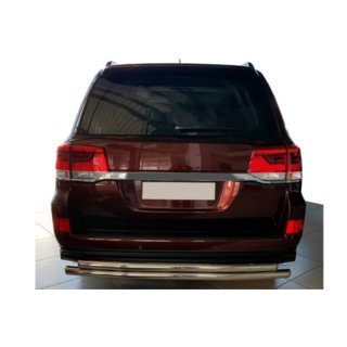 Задняя защита AK002-double (2 шт., нержавейка) Toyota Land Cruiser 200 2007-2021 гг. фото 1