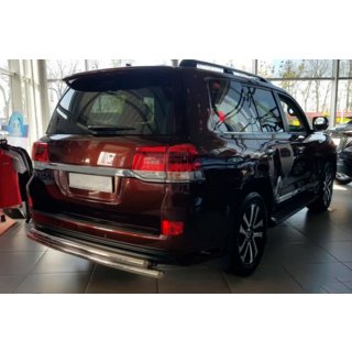 Задняя защита AK002-double (2 шт., нержавейка) Toyota Land Cruiser 200 2007-2021 гг. фото 2