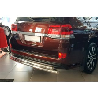 Задняя защита AK002-double (2 шт., нержавейка) Toyota Land Cruiser 200 2007-2021 гг. фото 3