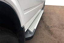 Volkswagen LT 1995-2006 гг. Боковые Подножки Allmond Grey (2 шт., Алюминий) фото 1